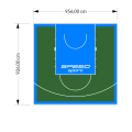 89M2/926X956CM ZIELONO-BŁĘKITNE BOISKO DO KOSZYKÓWKI SPEEDSPORT HEXA POWER PRO