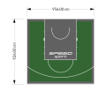 89M2/926X956CM ZIELONO-GRAFITOWE BOISKO DO KOSZYKÓWKI SPEEDSPORT HEXA POWER PRO