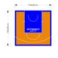 89M2/926X956CM POMARAŃCZOWO-NIEBIESKIE BOISKO DO KOSZYKÓWKI SPEEDSPORT HEXA POWER PRO
