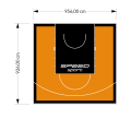 89M2/926X956CM POMARAŃCZOWO-CZARNE BOISKO DO KOSZYKÓWKI SPEEDSPORT HEXA POWER PRO