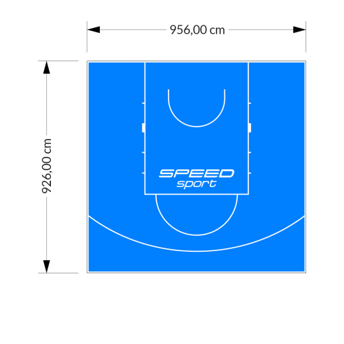 89M2/926X956CM BŁĘKITNE BOISKO DO KOSZYKÓWKI SPEEDSPORT HEXA POWER PRO