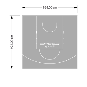 89M2/926X956CM SZARE BOISKO DO KOSZYKÓWKI SPEEDSPORT HEXA POWER PRO