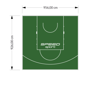 89M2/926X956CM ZIELONE BOISKO DO KOSZYKÓWKI SPEEDSPORT HEXA POWER PRO