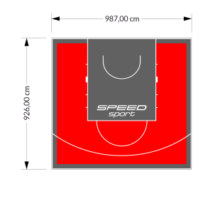 91M2/926X987CM CZERWONO-GRAFITOWE BOISKO DO KOSZYKÓWKI SPEEDSPORT HEXA POWER PRO
