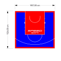 91M2/926X987CM NIEBIESKO-CZERWONE BOISKO DO KOSZYKÓWKI SPEEDSPORT HEXA POWER PRO