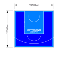 91M2/926X987CM NIEBIESKO-BŁĘKITNE BOISKO DO KOSZYKÓWKI SPEEDSPORT HEXA POWER PRO