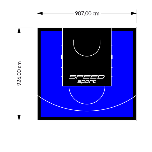 91M2/926X987CM NIEBIESKO-CZARNE BOISKO DO KOSZYKÓWKI SPEEDSPORT HEXA POWER PRO