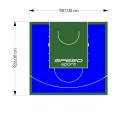 91M2/926X987CM NIEBIESKO-ZIELONE BOISKO DO KOSZYKÓWKI SPEEDSPORT HEXA POWER PRO
