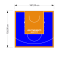 91M2/926X987CM NIEBIESKO-POMARAŃCZOWE BOISKO DO KOSZYKÓWKI SPEEDSPORT HEXA POWER PRO