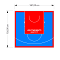 91M2/926X987CM BŁĘKITNO-CZERWONE BOISKO DO KOSZYKÓWKI SPEEDSPORT HEXA POWER PRO