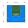 91M2/926X987CM BŁĘKITNO-ZIELONE BOISKO DO KOSZYKÓWKI SPEEDSPORT HEXA POWER PRO