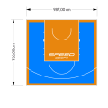 91M2/926X987CM BŁĘKITNO-POMARAŃCZOWE BOISKO DO KOSZYKÓWKI SPEEDSPORT HEXA POWER PRO
