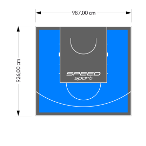 91M2/926X987CM BŁĘKITNO-GRAFITOWE BOISKO DO KOSZYKÓWKI SPEEDSPORT HEXA POWER PRO