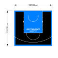 91M2/926X987CM CZARNO-BŁĘKITNE BOISKO DO KOSZYKÓWKI SPEEDSPORT HEXA POWER PRO