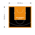 91M2/926X987CM CZARNO-POMARAŃCZOWE BOISKO DO KOSZYKÓWKI SPEEDSPORT HEXA POWER PRO
