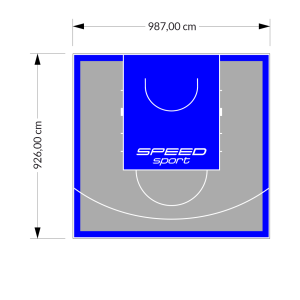 91M2/926X987CM SZARO-NIEBIESKIE BOISKO DO KOSZYKÓWKI SPEEDSPORT HEXA POWER PRO