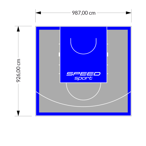 91M2/926X987CM SZARO-NIEBIESKIE BOISKO DO KOSZYKÓWKI SPEEDSPORT HEXA POWER PRO