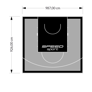91M2/926X987CM SZARO-CZARNE BOISKO DO KOSZYKÓWKI SPEEDSPORT HEXA POWER PRO