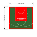91M2/926X987CM ZIELONO-CZERWONE BOISKO DO KOSZYKÓWKI SPEEDSPORT HEXA POWER PRO