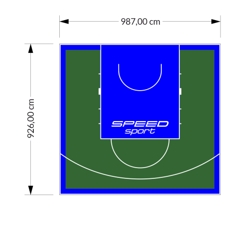 91M2/926X987CM ZIELONO-NIEBIESKIE BOISKO DO KOSZYKÓWKI SPEEDSPORT HEXA POWER PRO