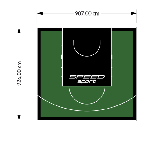 91M2/926X987CM ZIELONO-CZARNE BOISKO DO KOSZYKÓWKI SPEEDSPORT HEXA POWER PRO