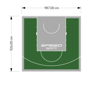 91M2/926X987CM ZIELONO-SZARE BOISKO DO KOSZYKÓWKI SPEEDSPORT HEXA POWER PRO