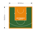 91M2/926X987CM ZIELONO-POMARAŃCZOWE BOISKO DO KOSZYKÓWKI SPEEDSPORT HEXA POWER PRO
