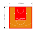 91M2/926X987CM POMARAŃCZOWO-CZERWONE BOISKO DO KOSZYKÓWKI SPEEDSPORT HEXA POWER PRO