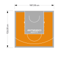 91M2/926X987CM POMARAŃCZOWO-SZARE BOISKO DO KOSZYKÓWKI SPEEDSPORT HEXA POWER PRO