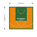 91M2/926X987CM POMARAŃCZOWO-ZIELONE BOISKO DO KOSZYKÓWKI SPEEDSPORT HEXA POWER PRO
