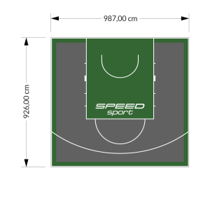 91M2/926X987CM GRAFITOWO-ZIELONE BOISKO DO KOSZYKÓWKI SPEEDSPORT HEXA POWER PRO