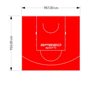 91M2/926X987CM CZERWONE BOISKO DO KOSZYKÓWKI SPEEDSPORT HEXA POWER PRO
