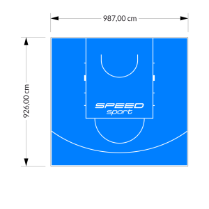 91M2/926X987CM BŁĘKITNE BOISKO DO KOSZYKÓWKI SPEEDSPORT HEXA POWER PRO