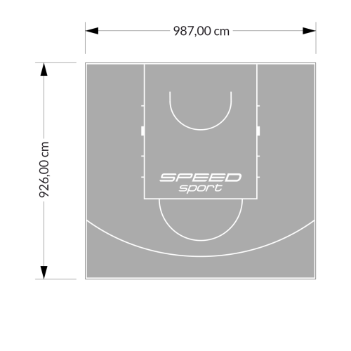 91M2/926X987CM SZARE BOISKO DO KOSZYKÓWKI SPEEDSPORT HEXA POWER PRO