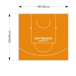 91M2/926X987CM POMARAŃCZOWE BOISKO DO KOSZYKÓWKI SPEEDSPORT HEXA POWER PRO