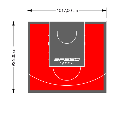 94M2/926X1017CM CZERWONO-GRAFITOWE BOISKO DO KOSZYKÓWKI SPEEDSPORT HEXA POWER PRO