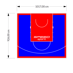 94M2/926X1017CM NIEBIESKO-CZERWONE BOISKO DO KOSZYKÓWKI SPEEDSPORT HEXA POWER PRO