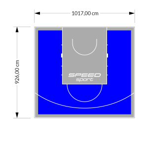 94M2/926X1017CM NIEBIESKO-SZARE BOISKO DO KOSZYKÓWKI SPEEDSPORT HEXA POWER PRO