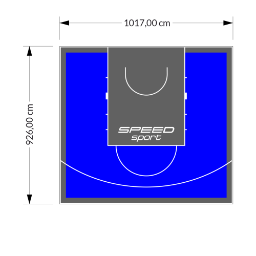 94M2/926X1017CM NIEBIESKO-GRAFITOWE BOISKO DO KOSZYKÓWKI SPEEDSPORT HEXA POWER PRO