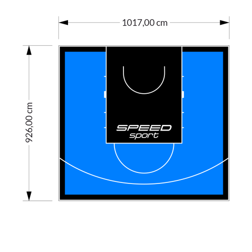 94M2/926X1017CM BŁĘKITNO-CZARNE BOISKO DO KOSZYKÓWKI SPEEDSPORT HEXA POWER PRO