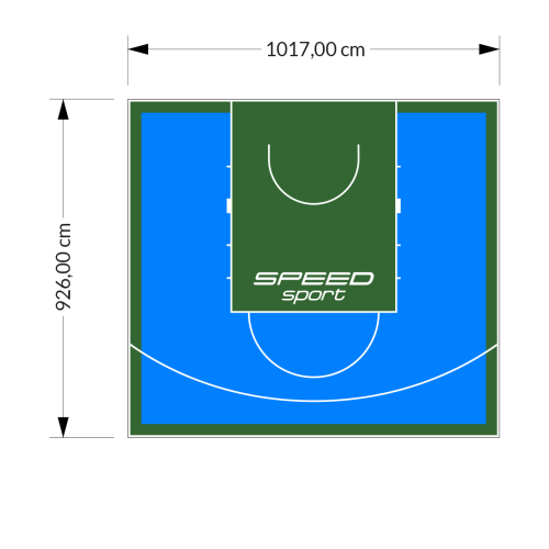 94M2/926X1017CM BŁĘKITNO-ZIELONE BOISKO DO KOSZYKÓWKI SPEEDSPORT HEXA POWER PRO