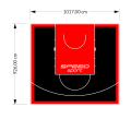94M2/926X1017CM CZARNO-CZERWONE BOISKO DO KOSZYKÓWKI SPEEDSPORT HEXA POWER PRO