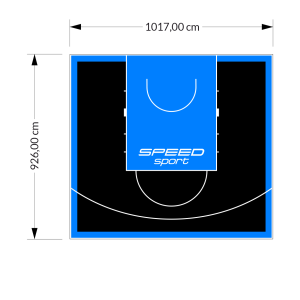 94M2/926X1017CM CZARNO-BŁĘKITNE BOISKO DO KOSZYKÓWKI SPEEDSPORT HEXA POWER PRO