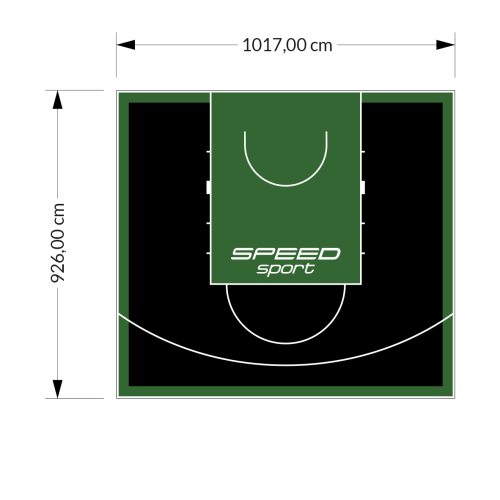 94M2/926X1017CM CZARNO-ZIELONE BOISKO DO KOSZYKÓWKI SPEEDSPORT HEXA POWER PRO