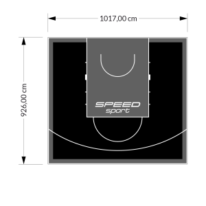 94M2/926X1017CM CZARNO-GRAFITOWE BOISKO DO KOSZYKÓWKI SPEEDSPORT HEXA POWER PRO