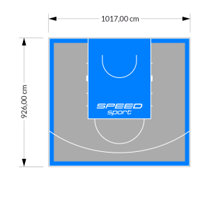94M2/926X1017CM SZARO-BŁĘKITNE BOISKO DO KOSZYKÓWKI SPEEDSPORT HEXA POWER PRO
