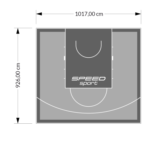 94M2/926X1017CM SZARO-GRAFITOWE BOISKO DO KOSZYKÓWKI SPEEDSPORT HEXA POWER PRO