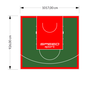 94M2/926X1017CM ZIELONO-CZERWONE BOISKO DO KOSZYKÓWKI SPEEDSPORT HEXA POWER PRO