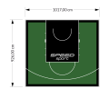 94M2/926X1017CM ZIELONO-CZARNE BOISKO DO KOSZYKÓWKI SPEEDSPORT HEXA POWER PRO