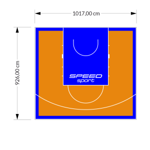 94M2/926X1017CM POMARAŃCZOWO-NIEBIESKIE BOISKO DO KOSZYKÓWKI SPEEDSPORT HEXA POWER PRO